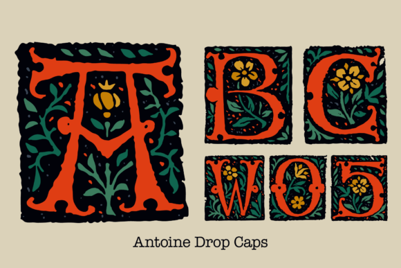 Antoine Drop Caps Font for Creative Makers